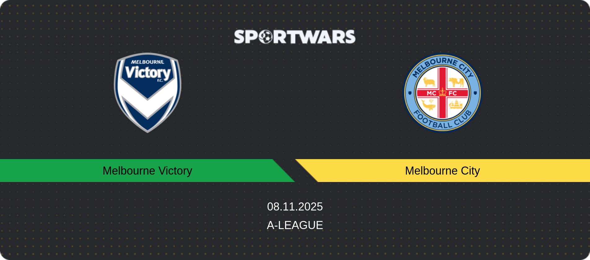 Match prediction Melbourne Victory — Melbourne City, A-League, 08.11.2025