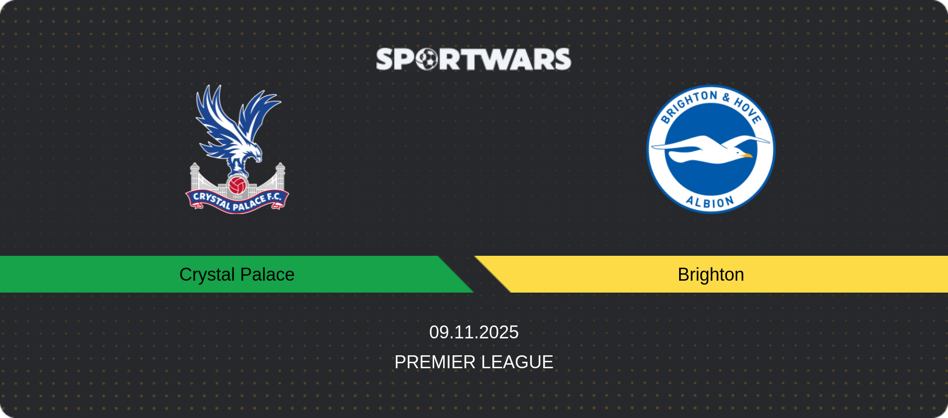 Match prediction Crystal Palace — Brighton, Premier League, 09.11.2025