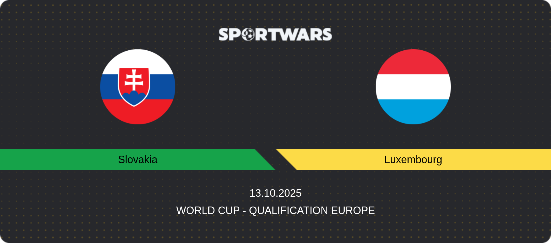 Match prediction Slovakia — Luxembourg, World Cup - Qualification Europe, 13.10.2025