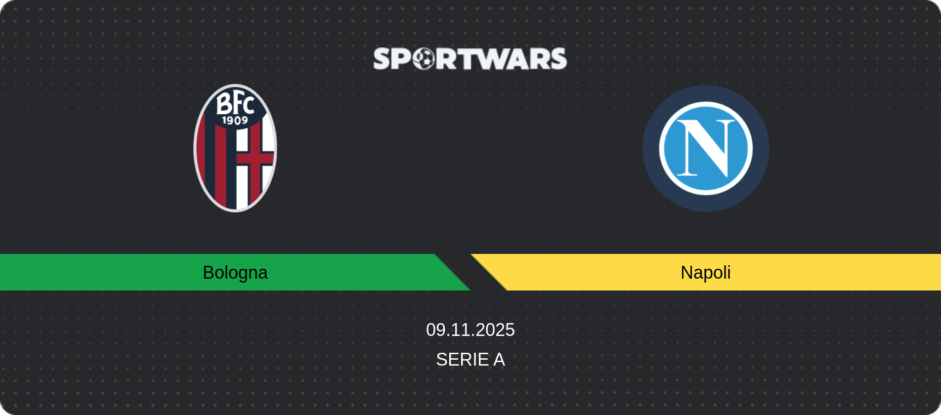 Match prediction Bologna — Napoli, Serie A, 09.11.2025