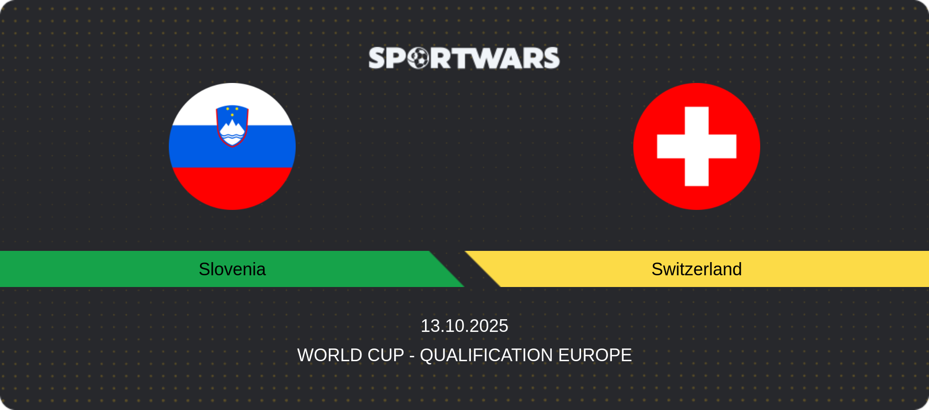 Match prediction Slovenia — Switzerland, World Cup - Qualification Europe, 13.10.2025