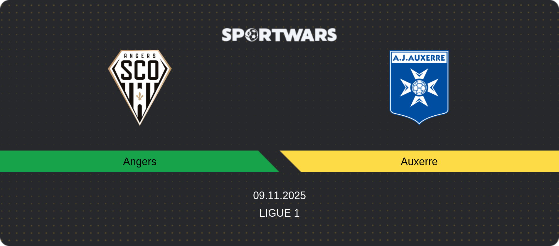 Match prediction Angers — Auxerre, Ligue 1, 09.11.2025