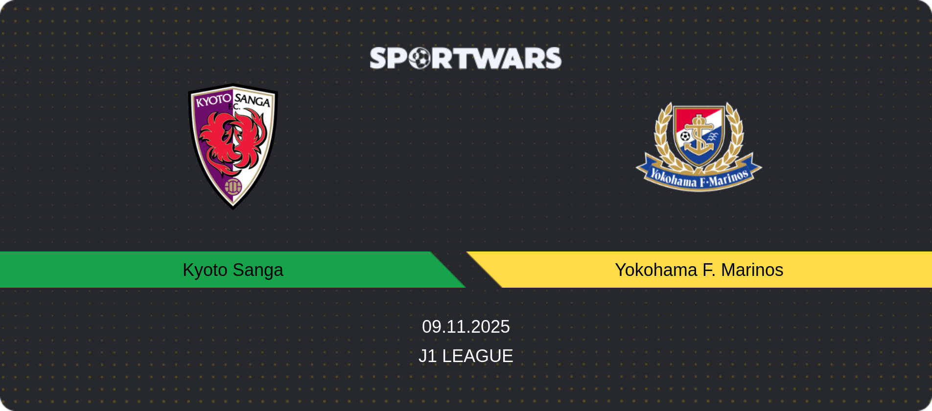 Match prediction Kyoto Sanga — Yokohama F. Marinos, J1 League, 09.11.2025