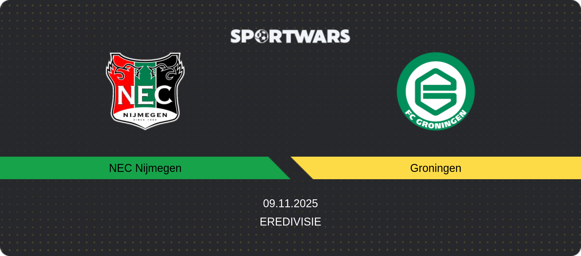 Match prediction NEC Nijmegen — Groningen, Eredivisie, 09.11.2025