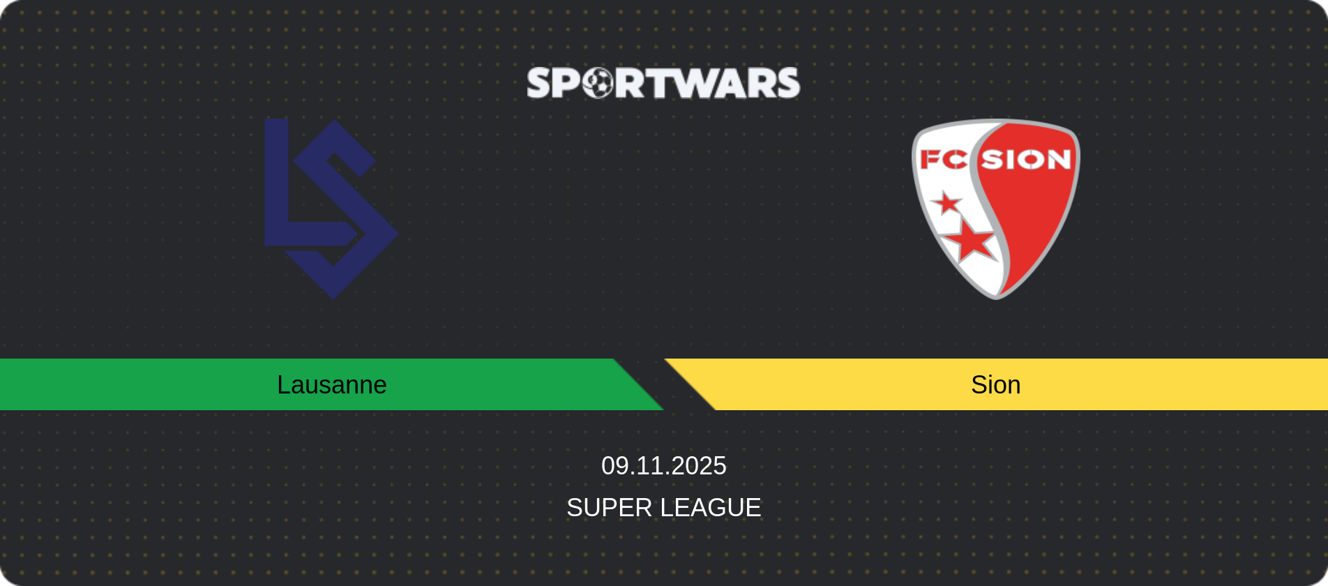 Match prediction Lausanne — Sion, Super League, 09.11.2025