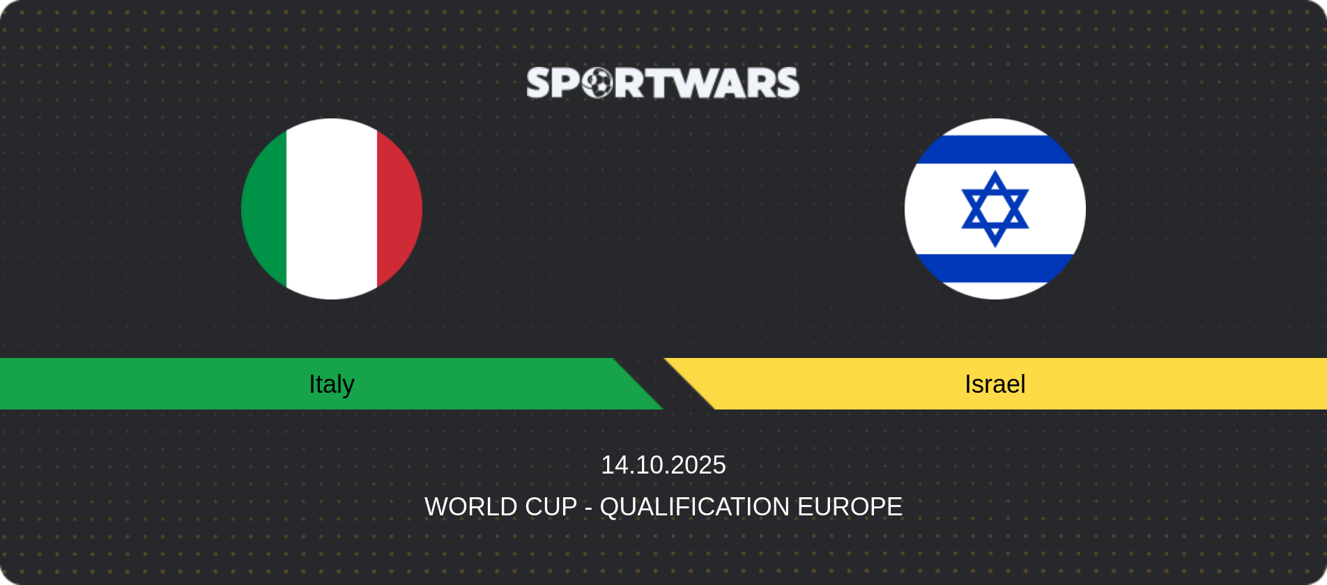 Match prediction Italy — Israel, World Cup - Qualification Europe, 14.10.2025