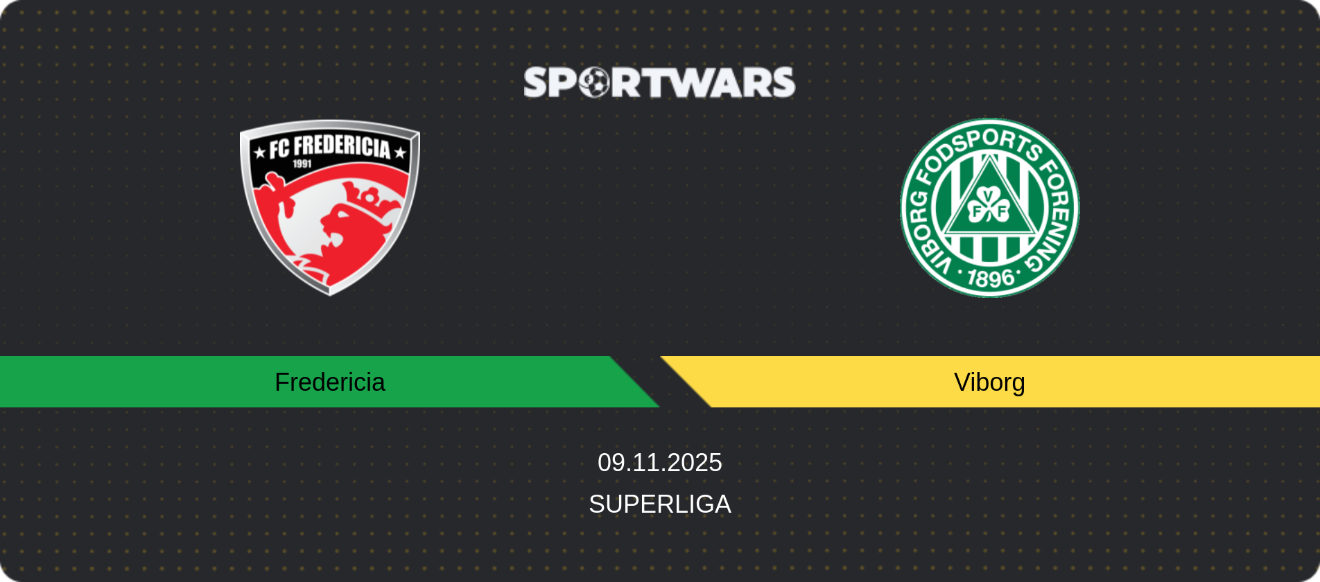 Match prediction Fredericia — Viborg, Superliga, 09.11.2025