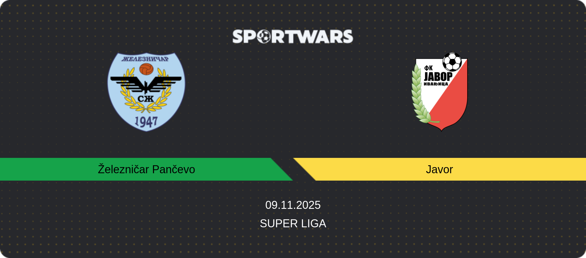 Match prediction Železničar Pančevo — Javor, Super Liga, 09.11.2025