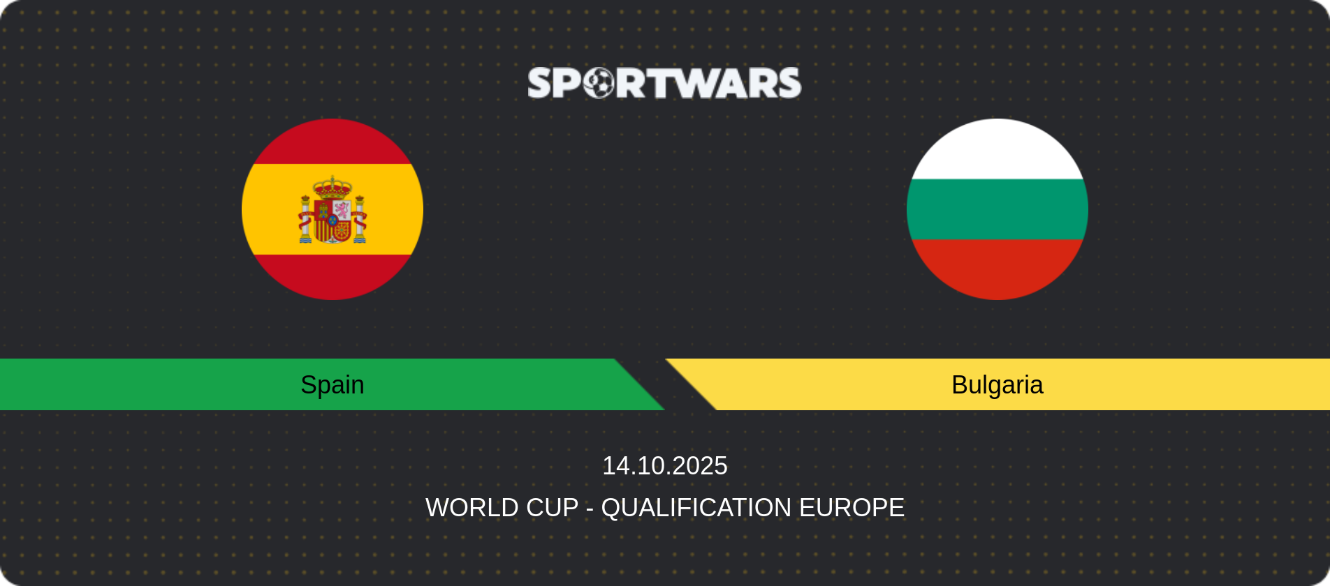 Match prediction Spain — Bulgaria, World Cup - Qualification Europe, 14.10.2025