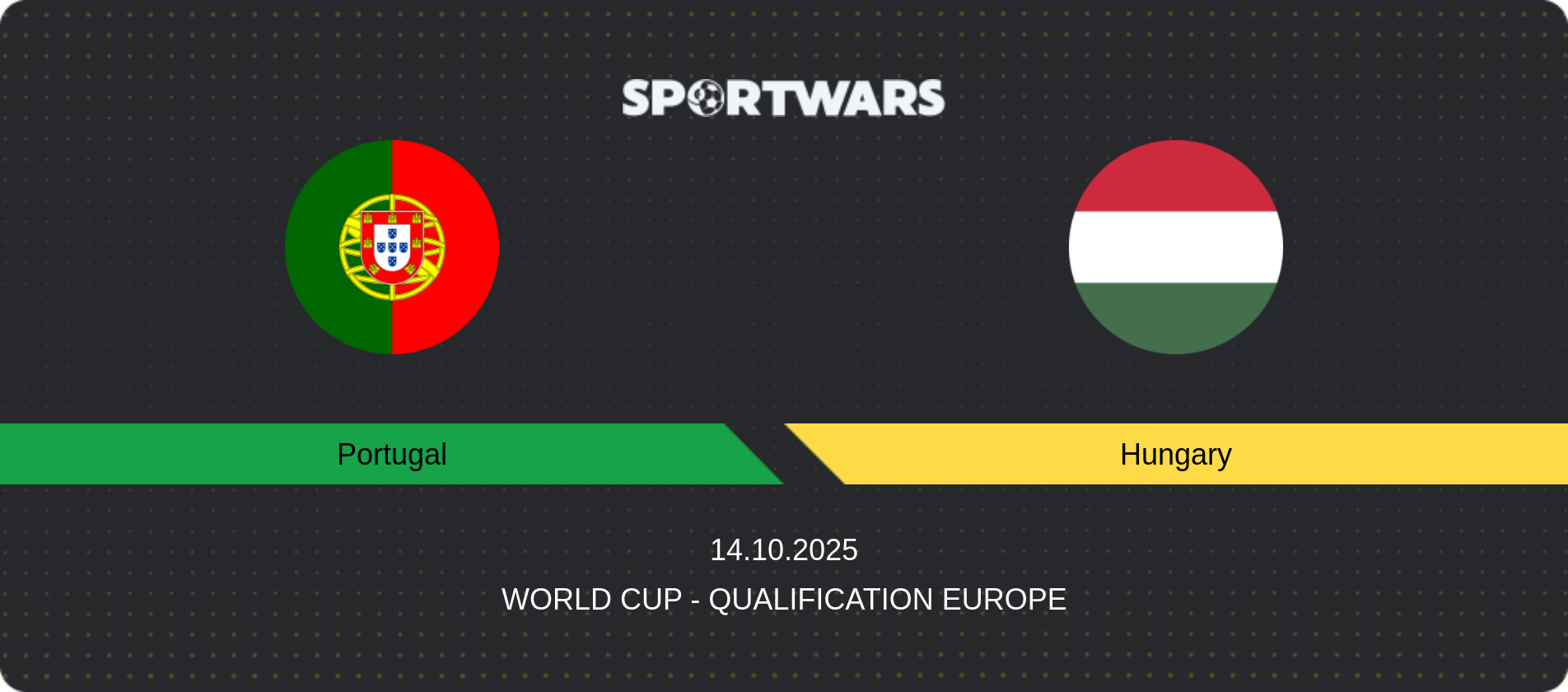 Match prediction Portugal — Hungary, World Cup - Qualification Europe, 14.10.2025
