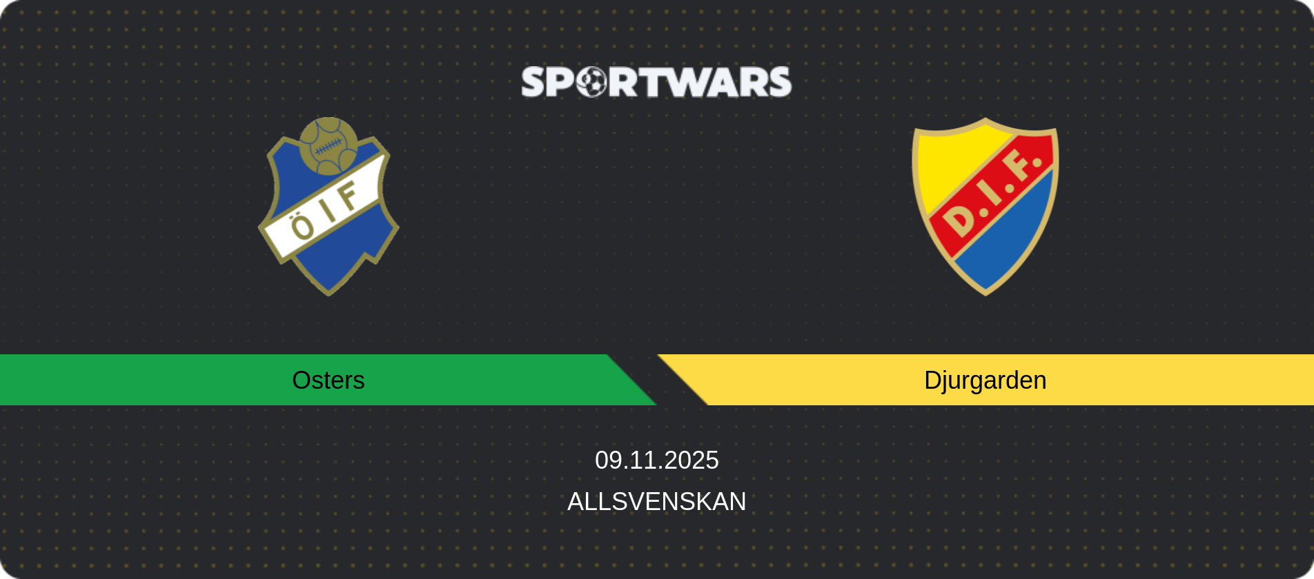 Match prediction Osters — Djurgarden, Allsvenskan, 09.11.2025