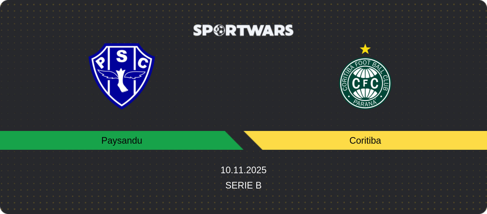 Match prediction Paysandu — Coritiba, Serie B, 10.11.2025