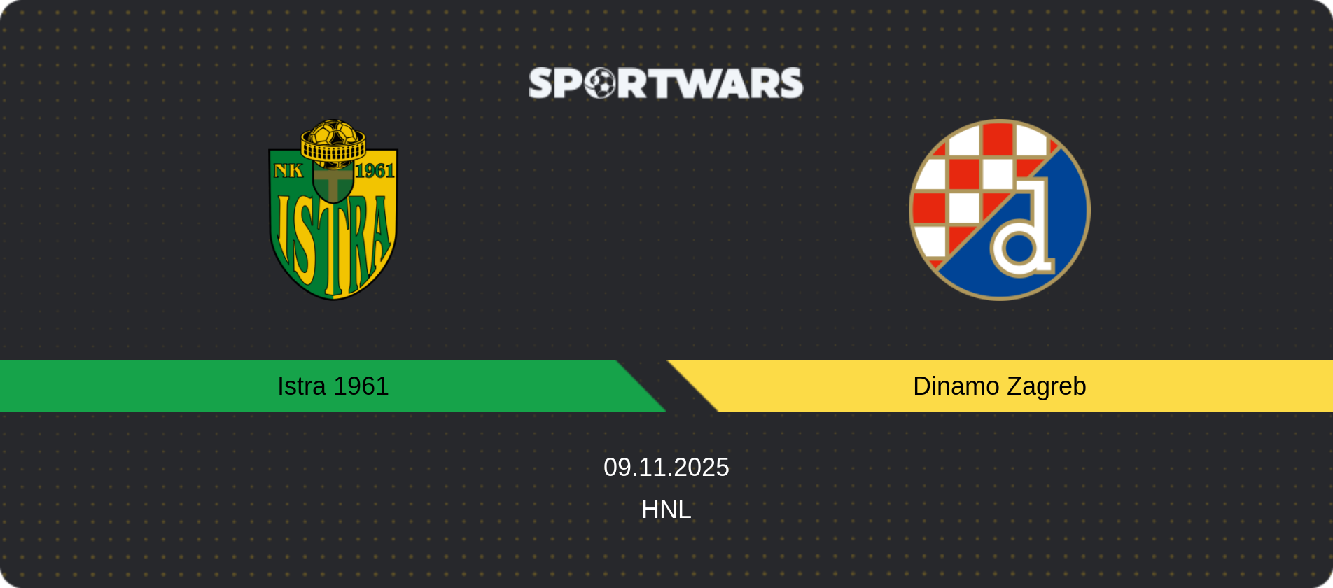 Match prediction Istra 1961 — Dinamo Zagreb, HNL, 09.11.2025