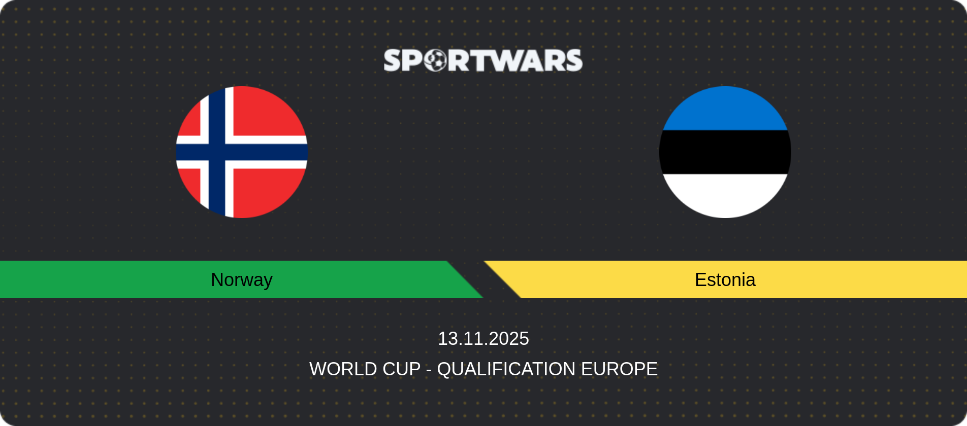Match prediction Norway — Estonia, World Cup - Qualification Europe, 13.11.2025