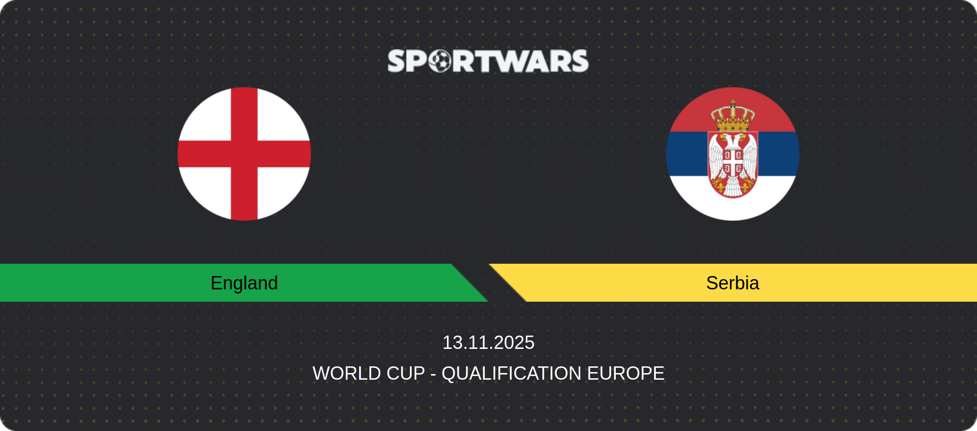 Match prediction England — Serbia, World Cup - Qualification Europe, 13.11.2025