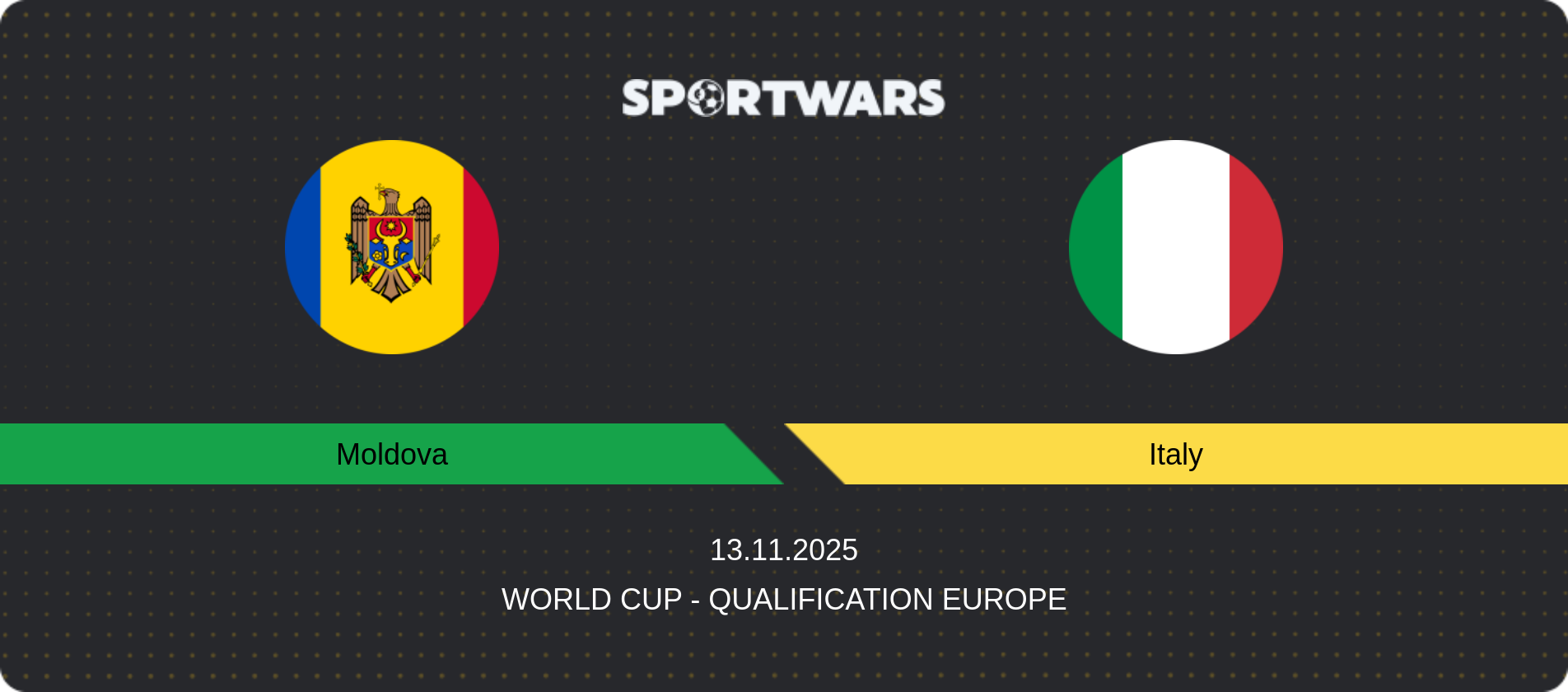 Match prediction Moldova — Italy, World Cup - Qualification Europe, 13.11.2025