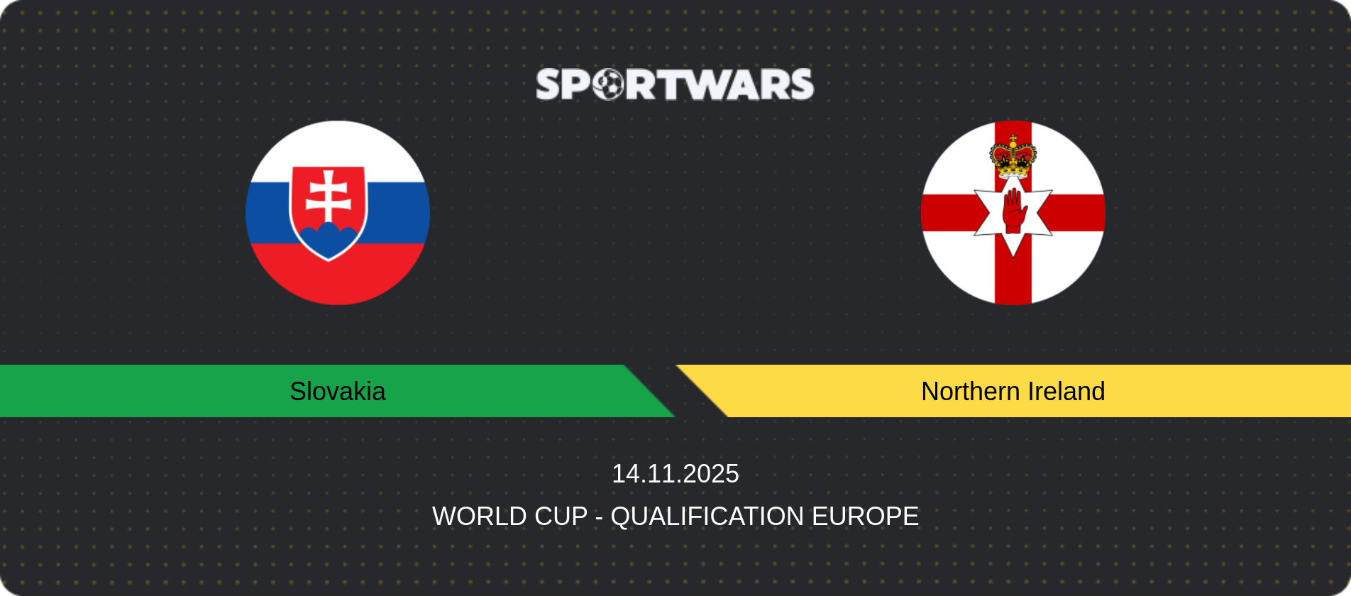 Match prediction Slovakia — Northern Ireland, World Cup - Qualification Europe, 14.11.2025