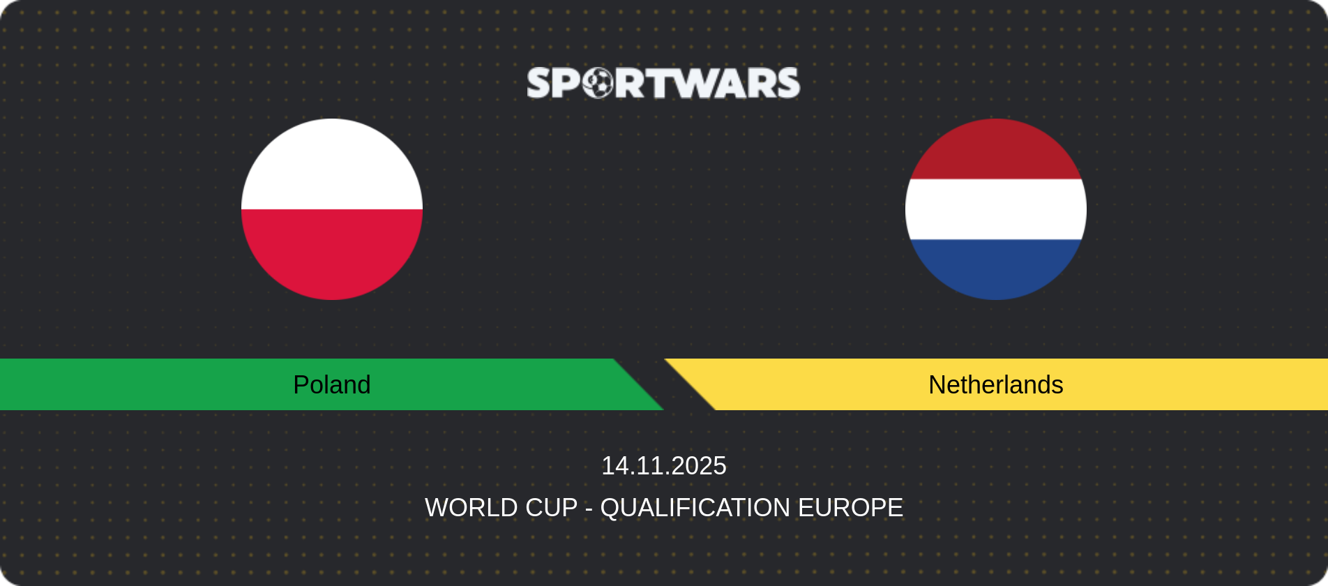 Match prediction Poland — Netherlands, World Cup - Qualification Europe, 14.11.2025