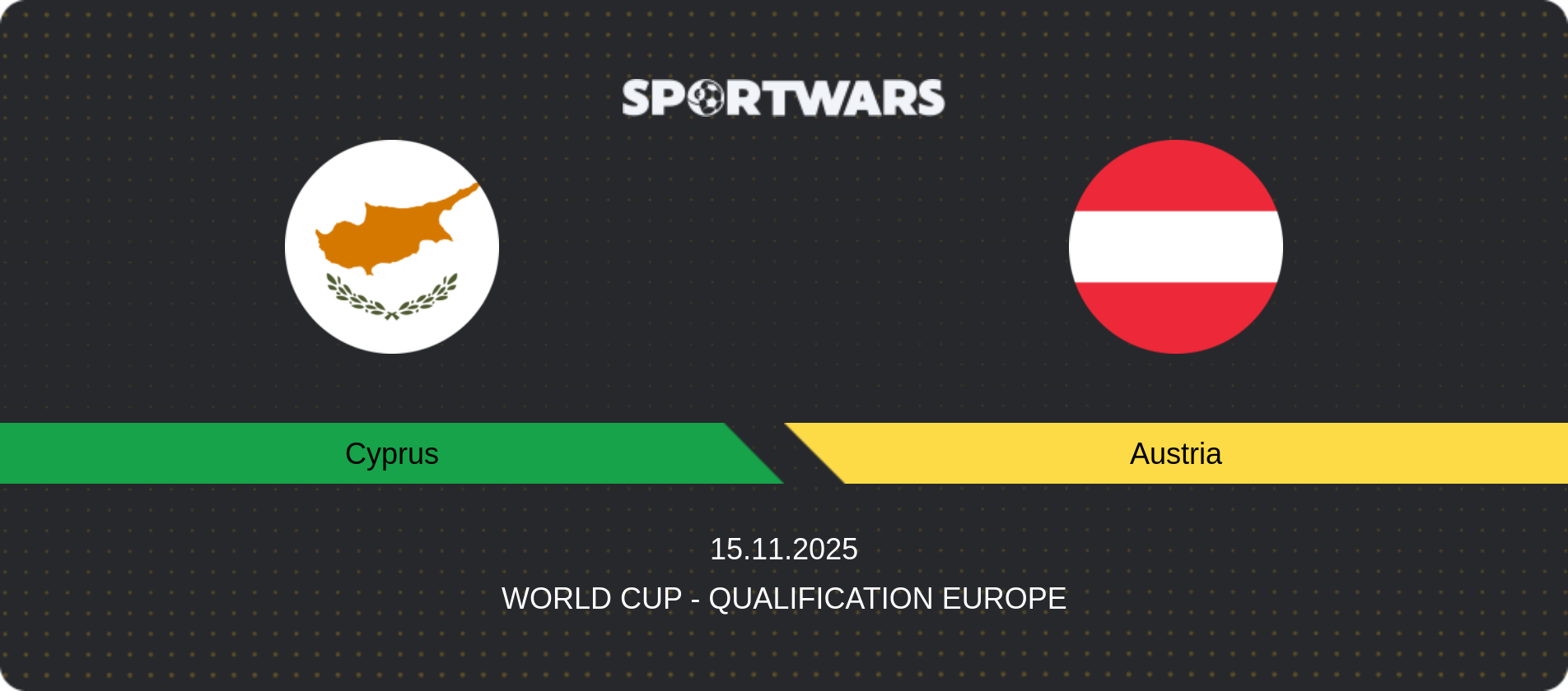 Match prediction Cyprus — Austria, World Cup - Qualification Europe, 15.11.2025