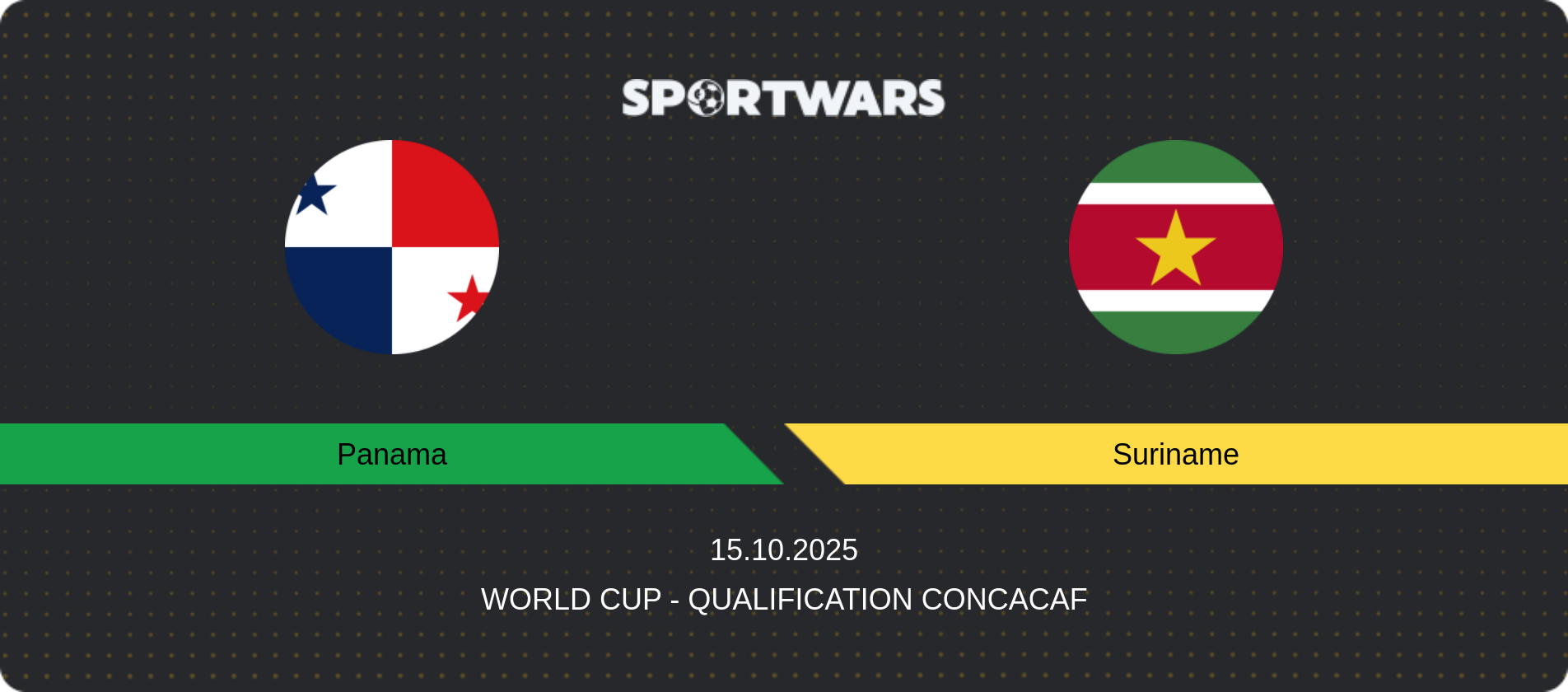 Match prediction Panama — Suriname, World Cup - Qualification CONCACAF, 15.10.2025