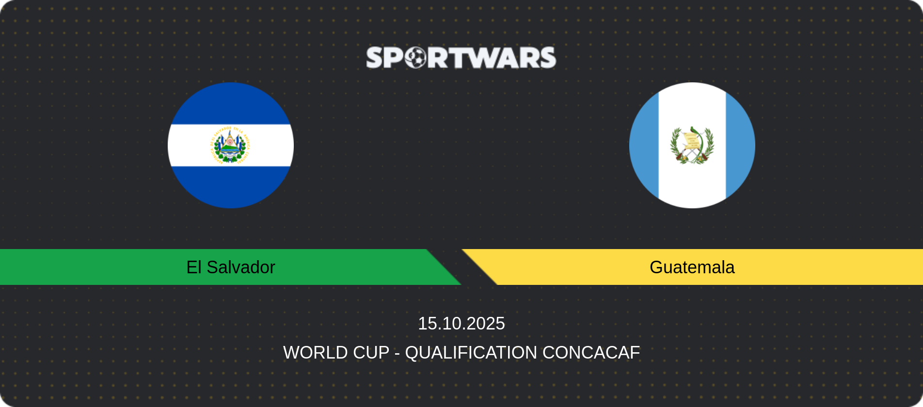 Match prediction El Salvador — Guatemala, World Cup - Qualification CONCACAF, 15.10.2025