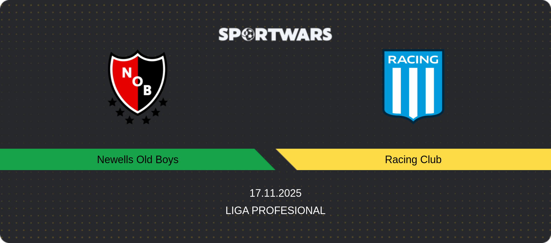 Match prediction Newells Old Boys — Racing Club, Liga Profesional, 17.11.2025