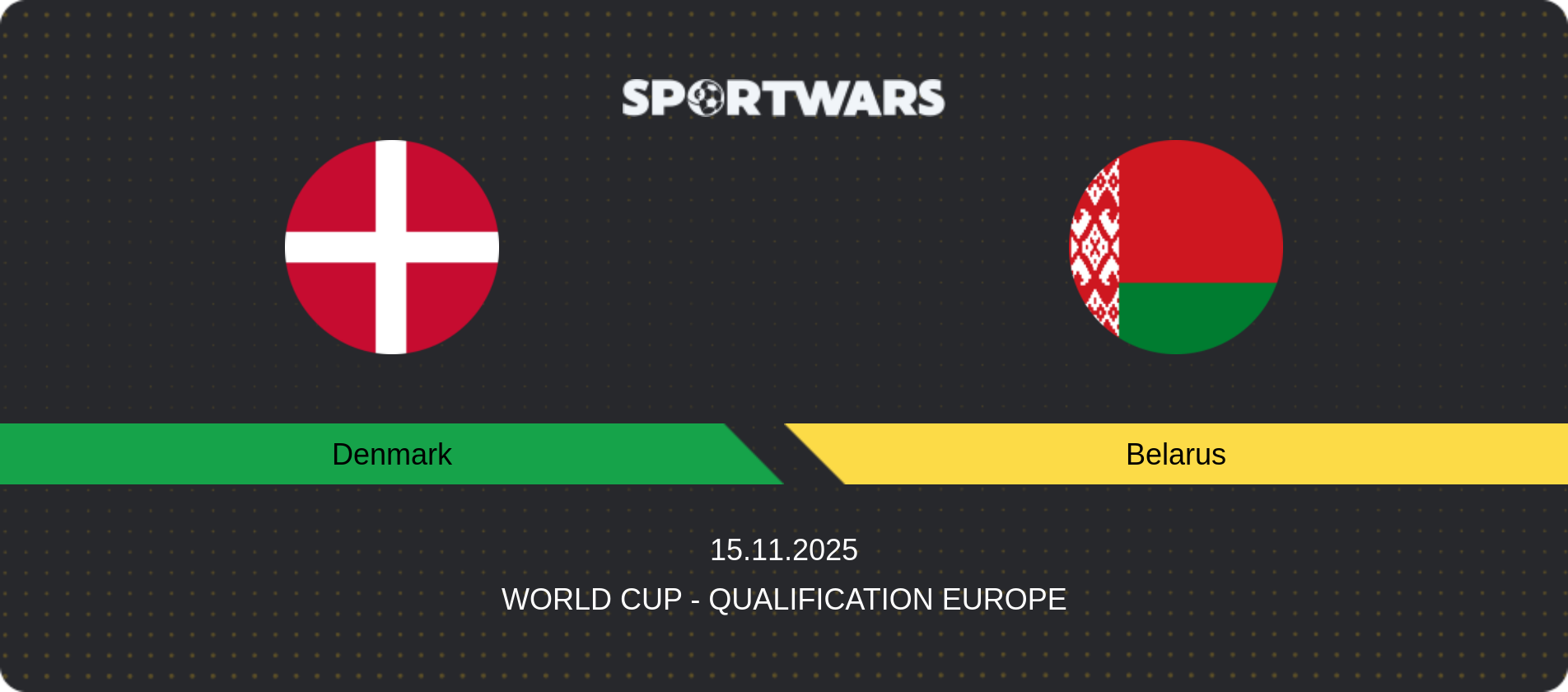 Match prediction Denmark — Belarus, World Cup - Qualification Europe, 15.11.2025