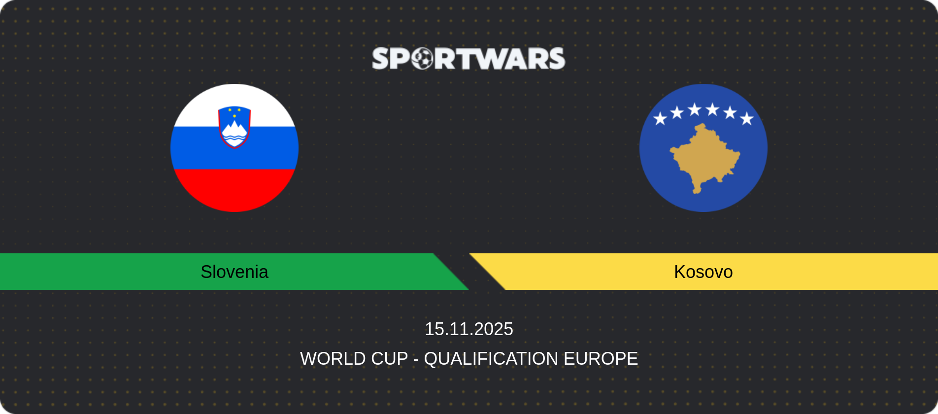 Match prediction Slovenia — Kosovo, World Cup - Qualification Europe, 15.11.2025