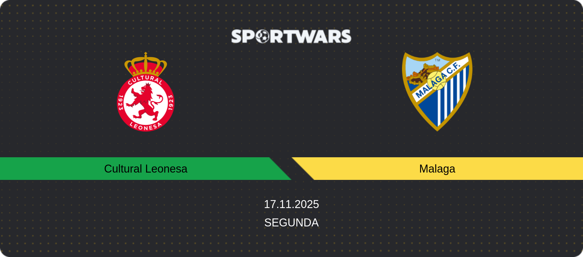 Match prediction Cultural Leonesa — Malaga, Segunda, 17.11.2025