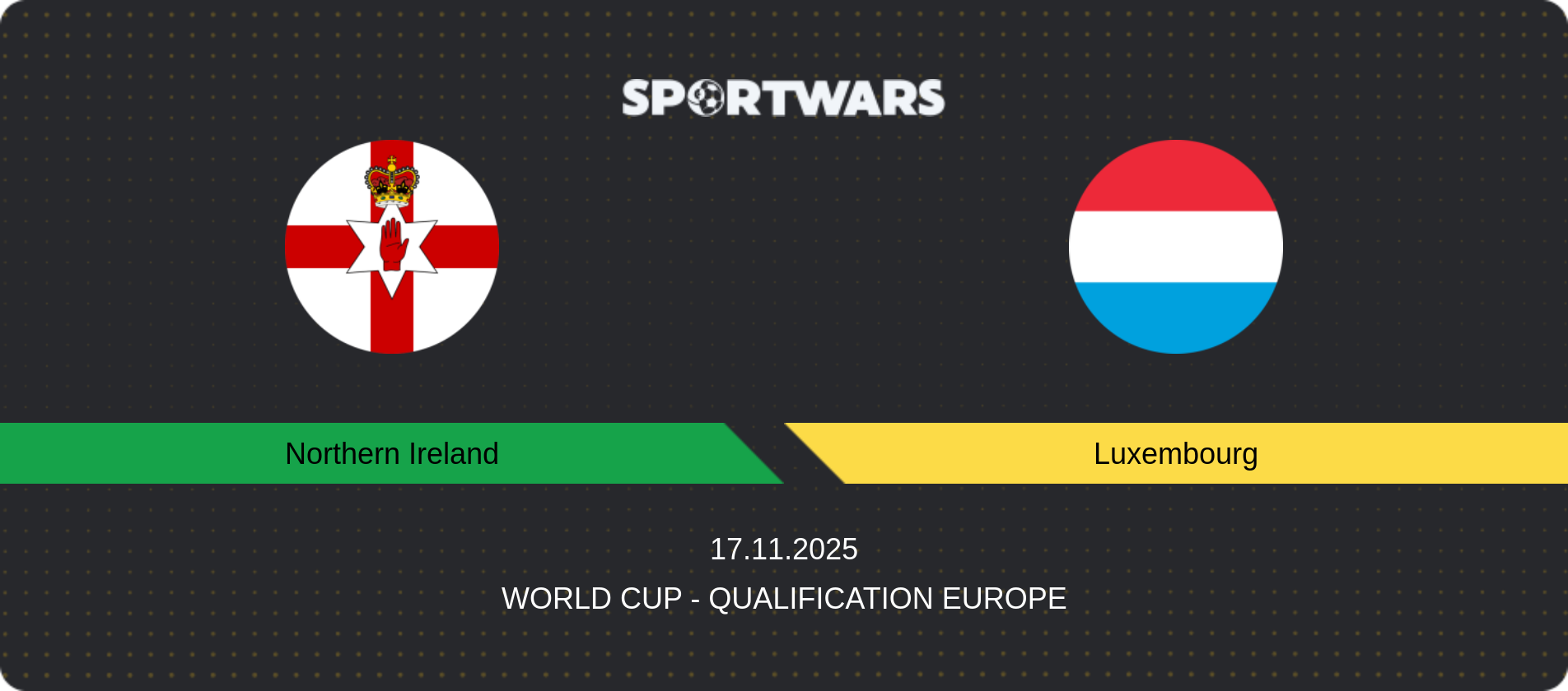 Match prediction Northern Ireland — Luxembourg, World Cup - Qualification Europe, 17.11.2025
