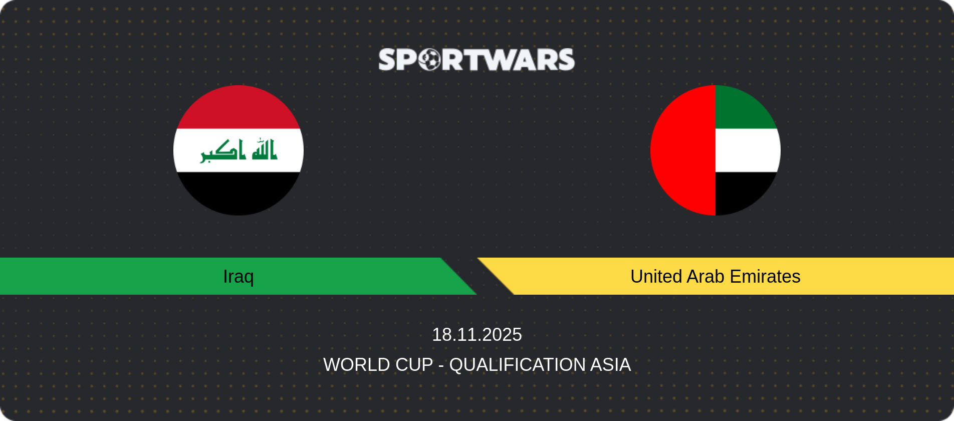 Match prediction Iraq — United Arab Emirates, World Cup - Qualification Asia, 18.11.2025