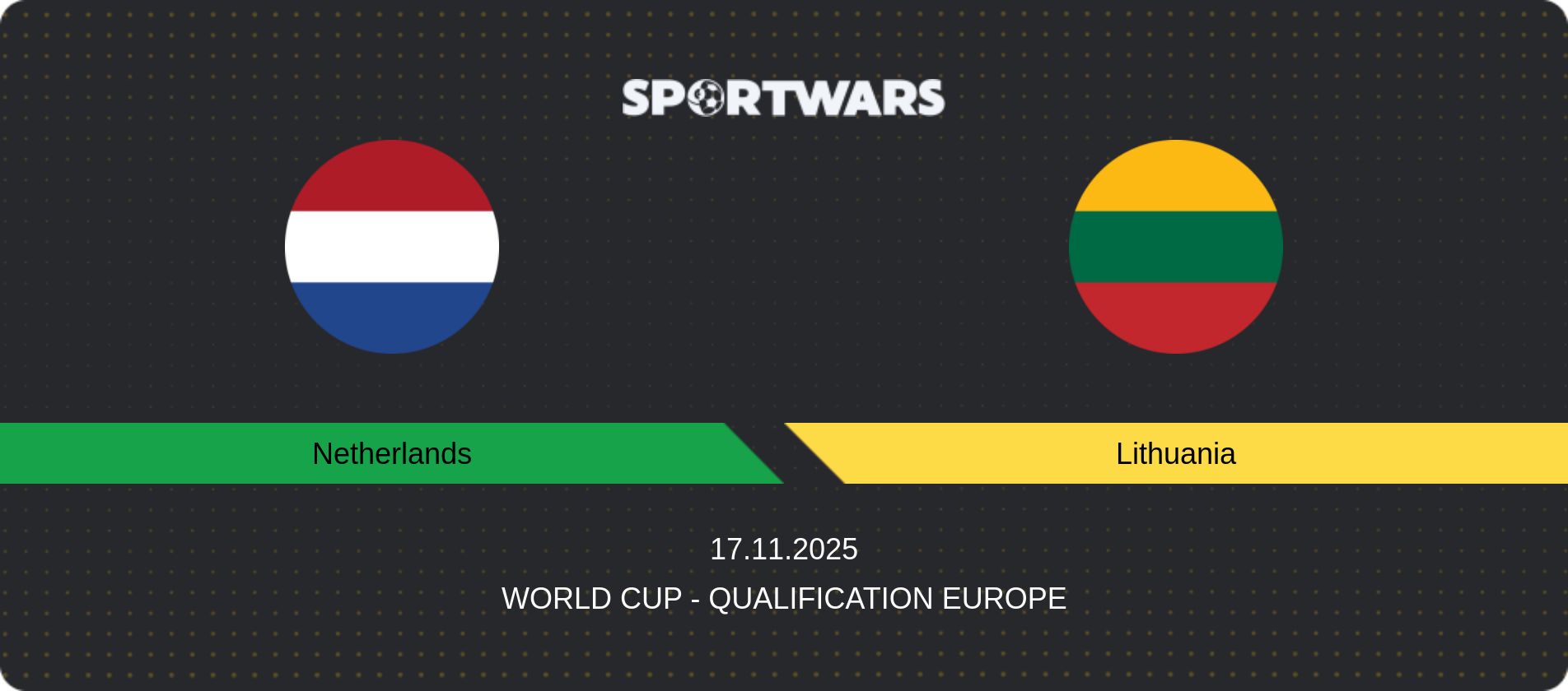 Match prediction Netherlands — Lithuania, World Cup - Qualification Europe, 17.11.2025
