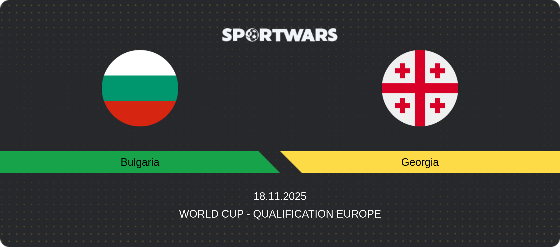 Match prediction Bulgaria — Georgia, World Cup - Qualification Europe, 18.11.2025