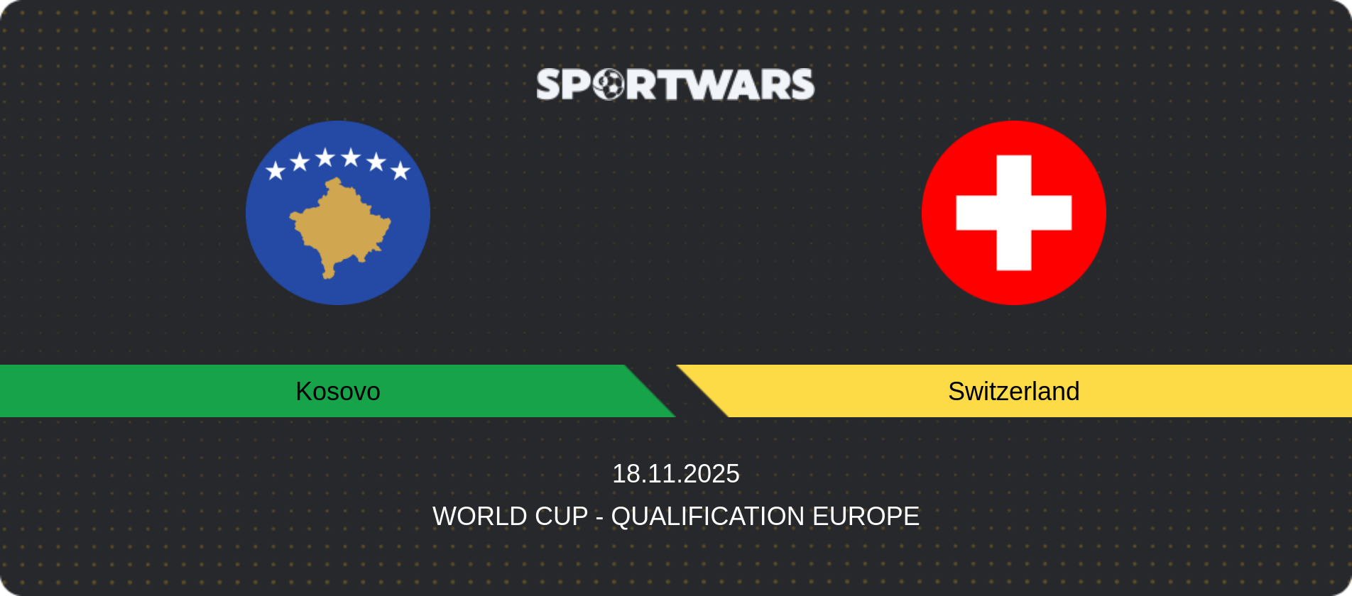 Match prediction Kosovo — Switzerland, World Cup - Qualification Europe, 18.11.2025