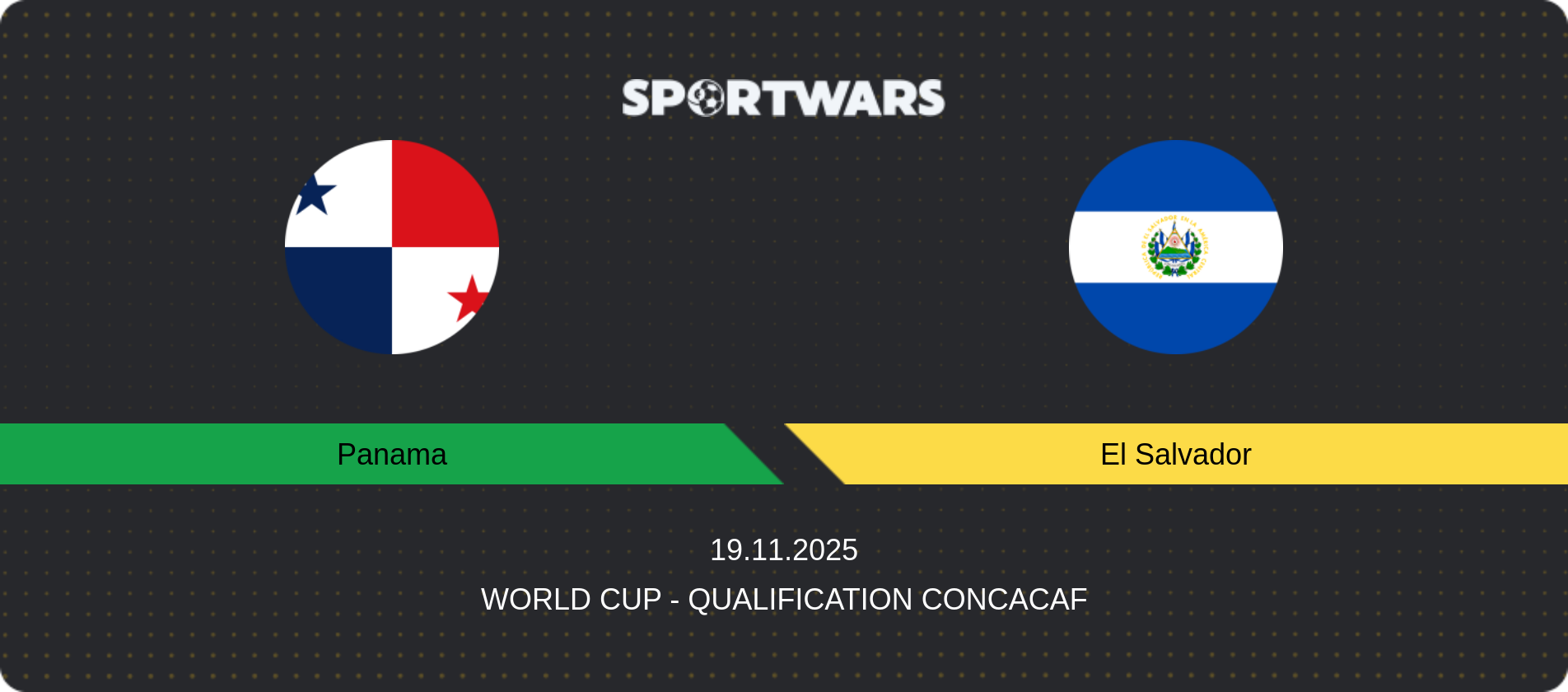 Match prediction Panama — El Salvador, World Cup - Qualification CONCACAF, 19.11.2025