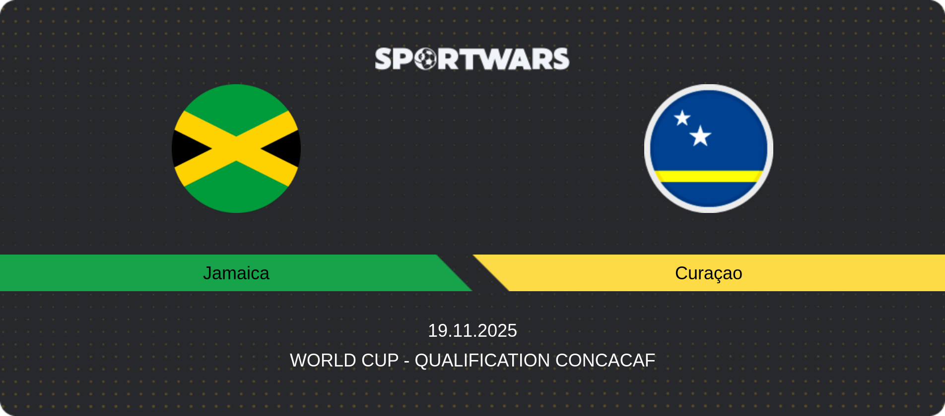 Match prediction Jamaica — Curaçao, World Cup - Qualification CONCACAF, 19.11.2025