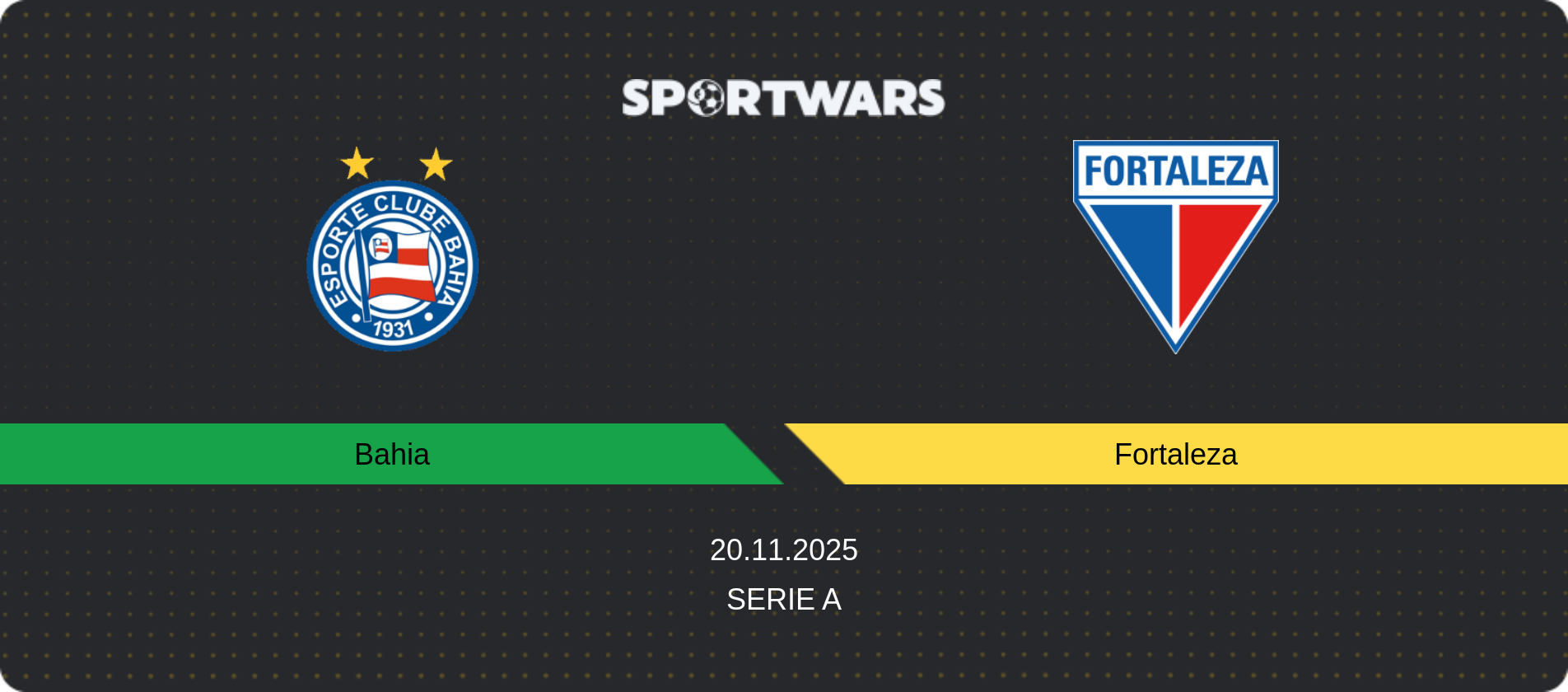 Match prediction Bahia — Fortaleza, Serie A, 20.11.2025