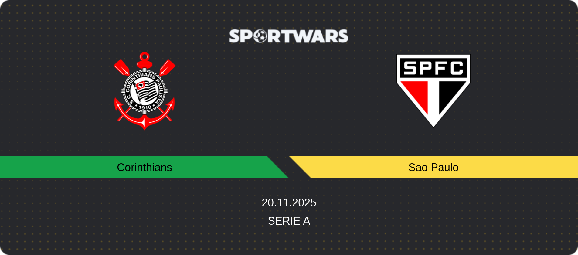Match prediction Corinthians — Sao Paulo, Serie A, 20.11.2025