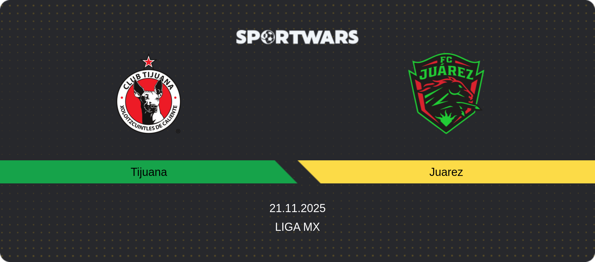 Match prediction Tijuana — Juarez, Liga MX, 21.11.2025