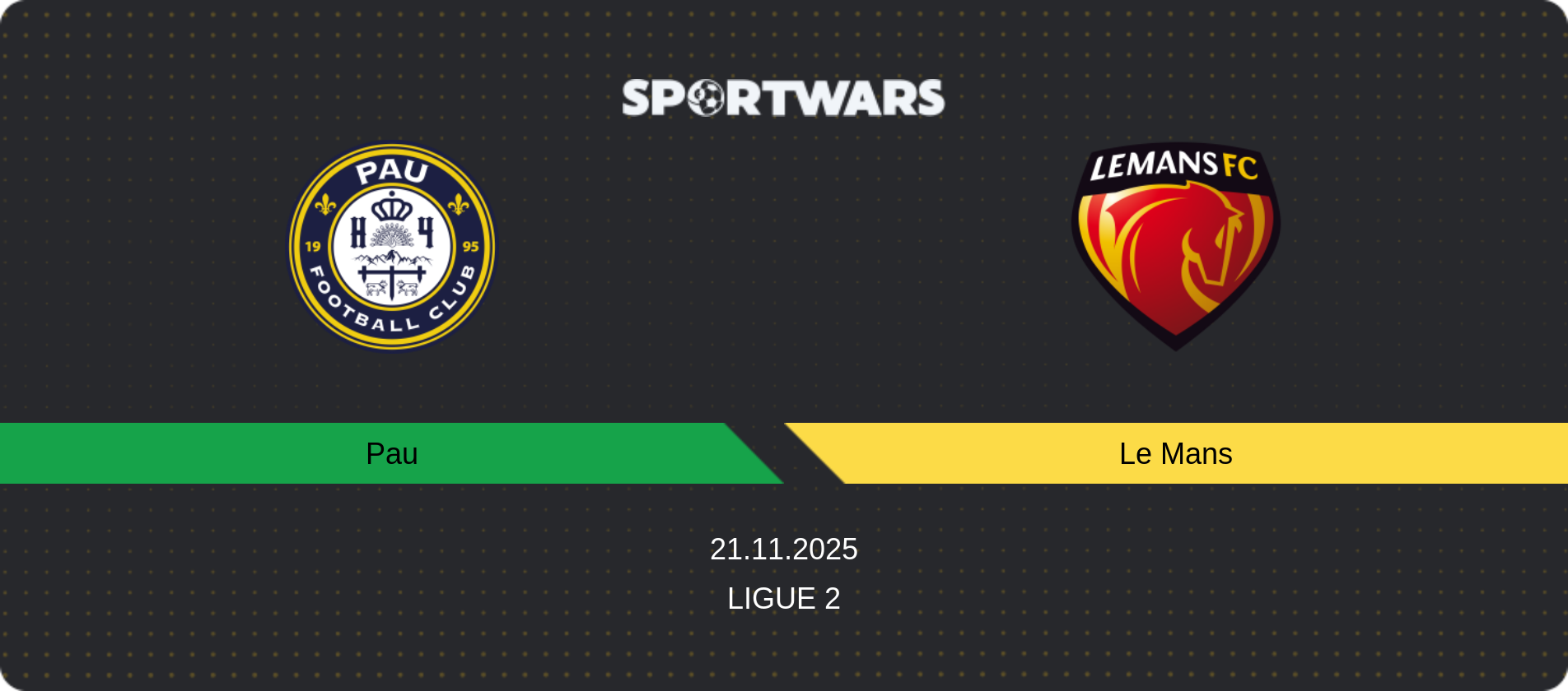 Match prediction Pau — Le Mans, Ligue 2, 21.11.2025