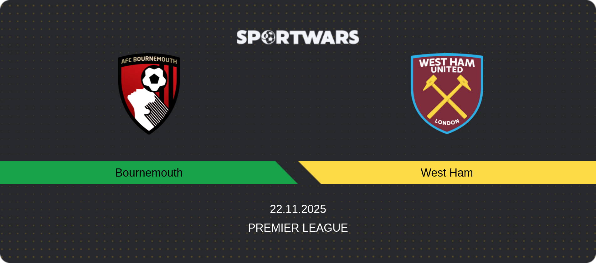 Match prediction Bournemouth — West Ham, Premier League, 22.11.2025
