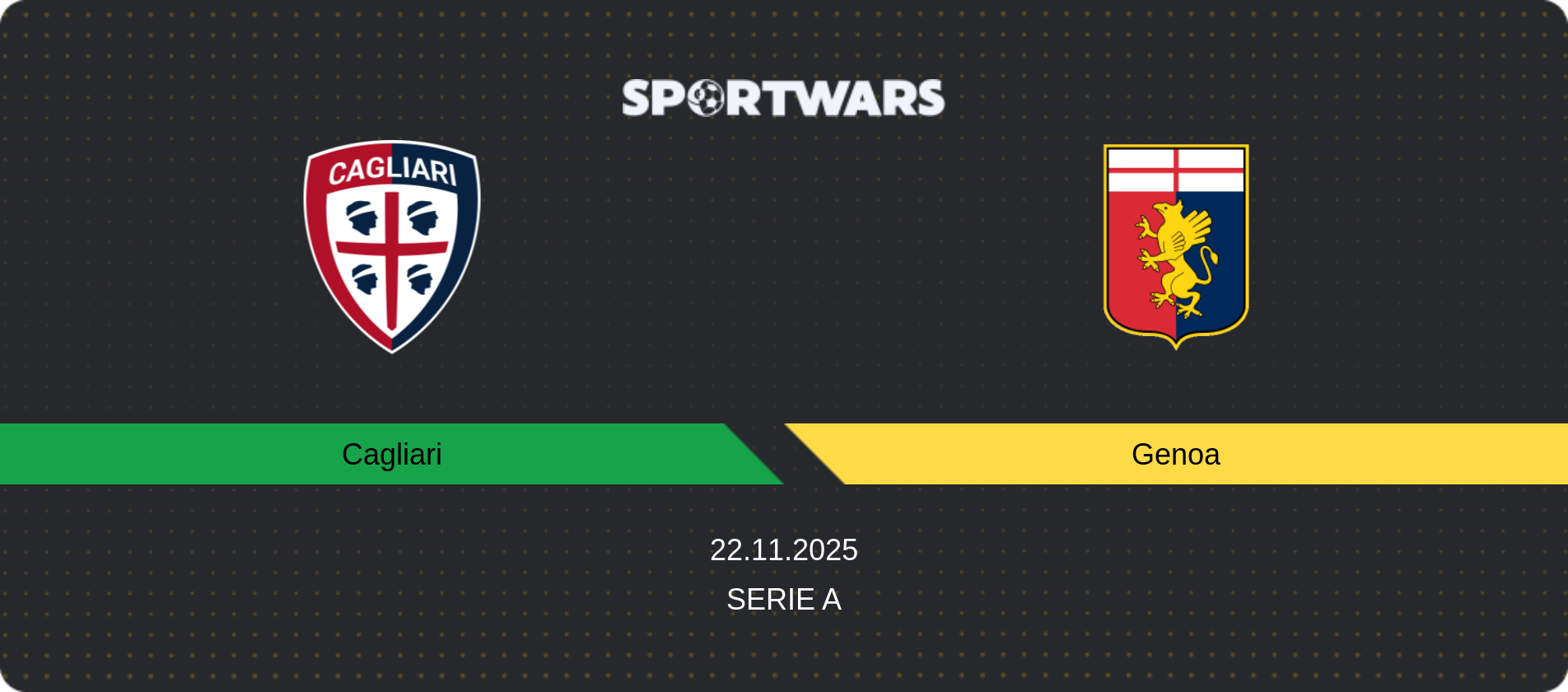 Match prediction Cagliari — Genoa, Serie A, 22.11.2025