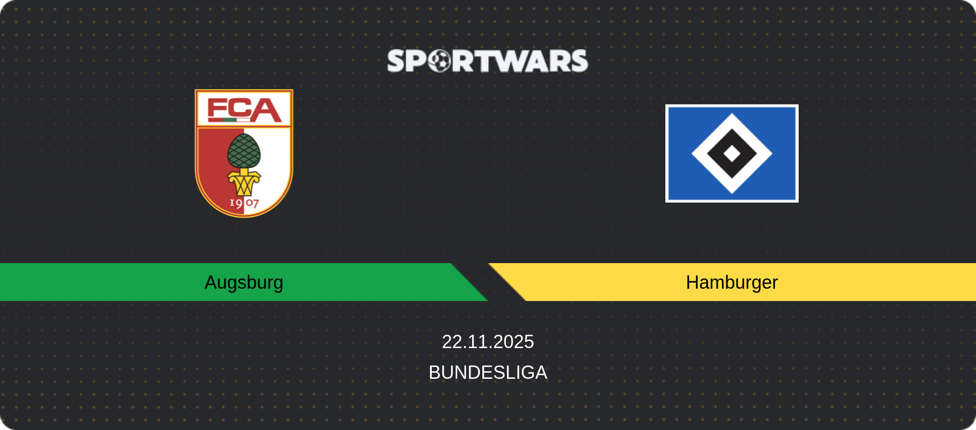 Match prediction Augsburg — Hamburger, Bundesliga, 22.11.2025