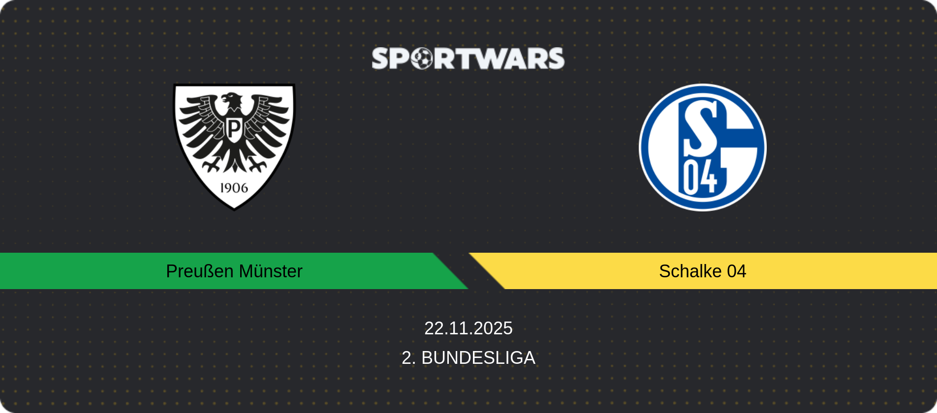 Match prediction Preußen Münster — Schalke 04, 2. Bundesliga, 22.11.2025