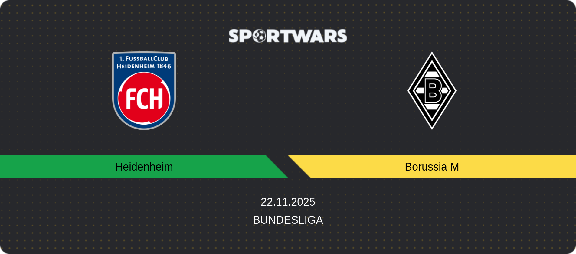 Match prediction Heidenheim — Borussia M, Bundesliga, 22.11.2025