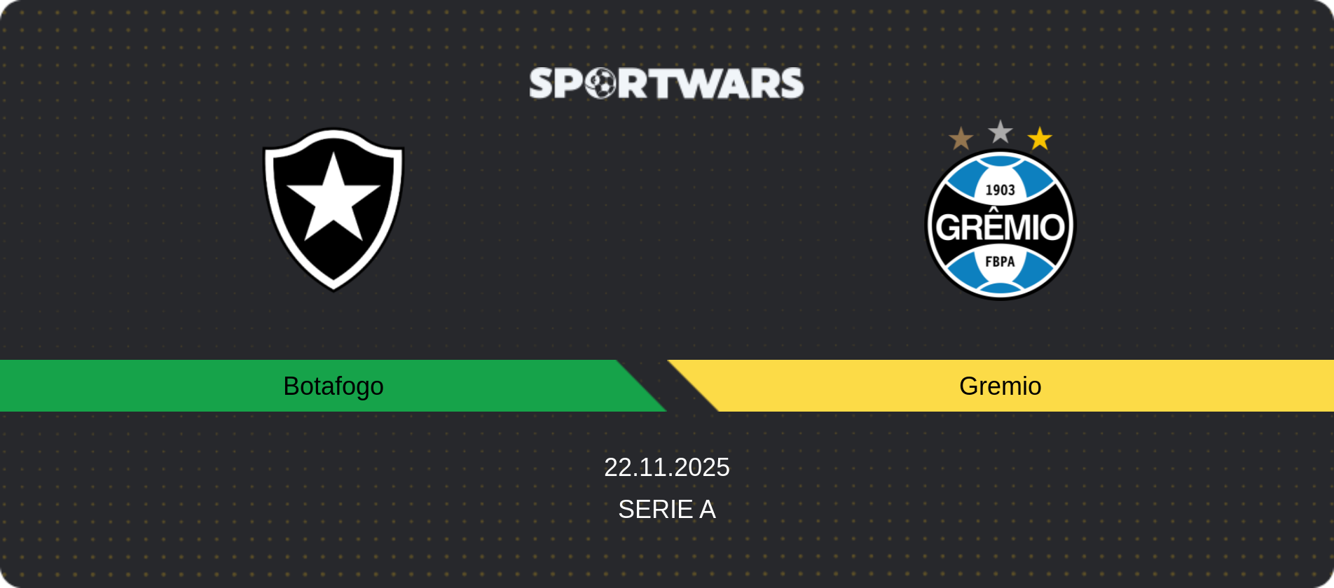 Match prediction Botafogo — Gremio, Serie A, 22.11.2025