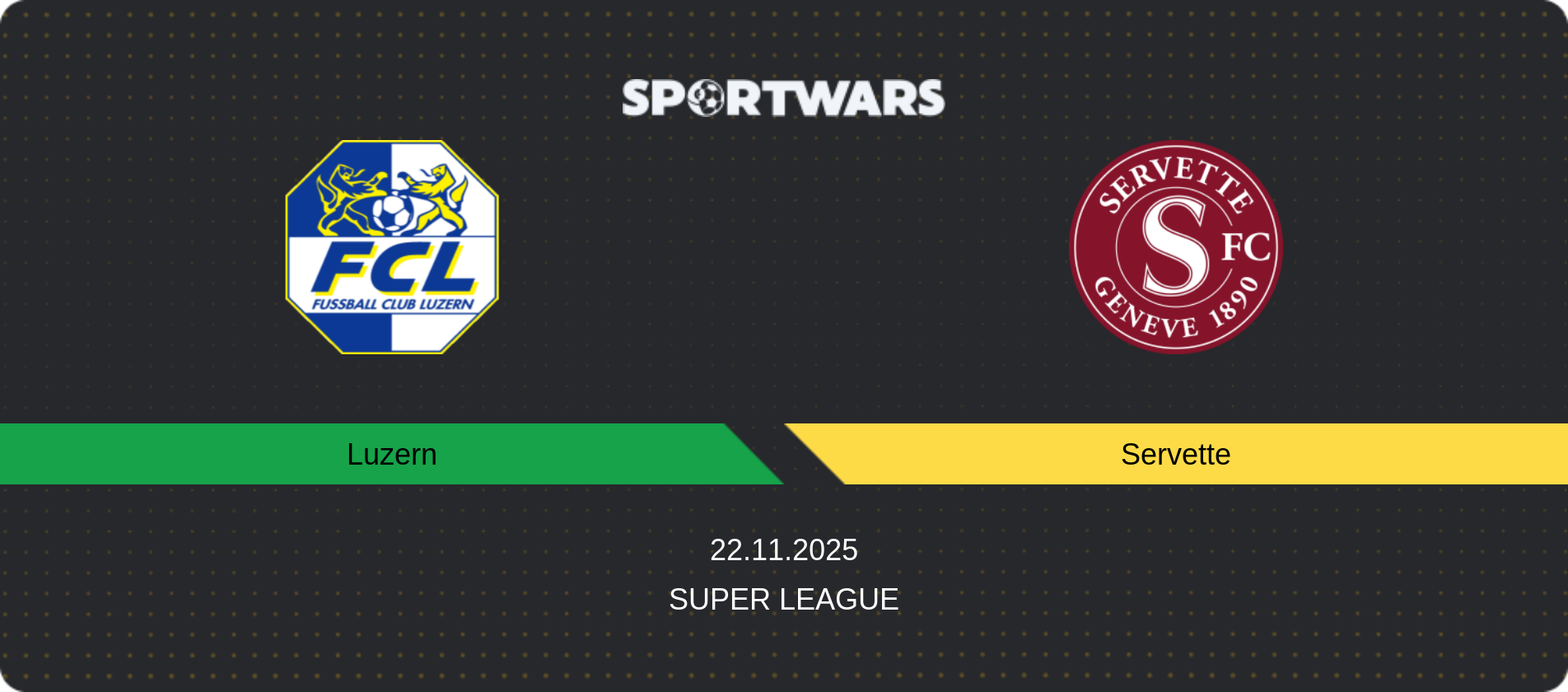 Match prediction Luzern — Servette, Super League, 22.11.2025