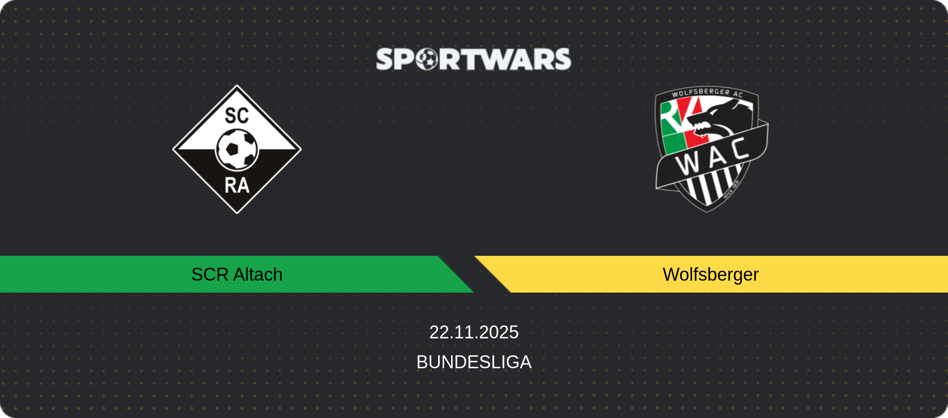 Match prediction SCR Altach — Wolfsberger, Bundesliga, 22.11.2025
