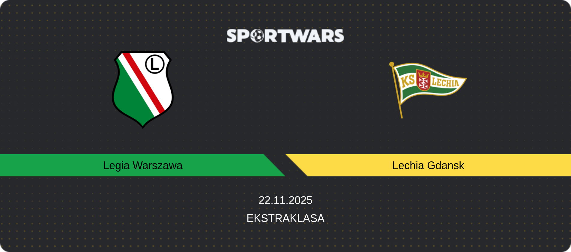 Match prediction Legia Warszawa — Lechia Gdansk, Ekstraklasa, 22.11.2025