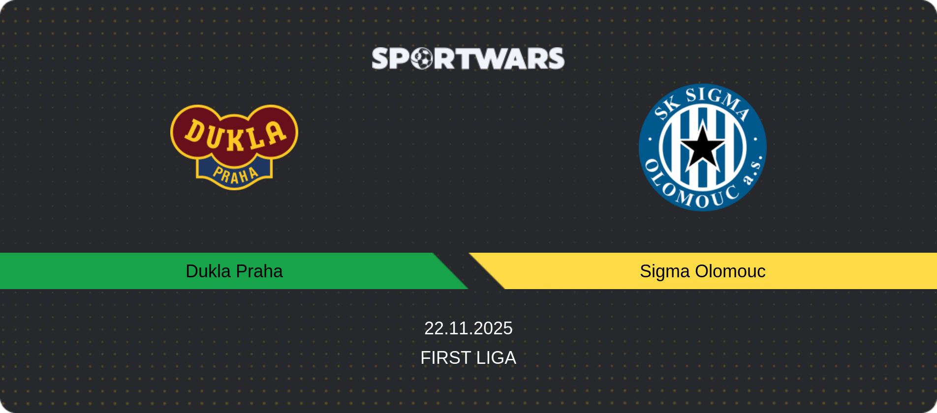 Match prediction Dukla Praha — Sigma Olomouc, First Liga, 22.11.2025